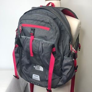 The North Face Gray and Pink Backpack